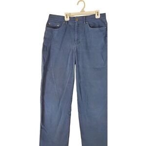 Lauren Ralph Lauren Navy Blue Corduroy Straight Leg Pants Womens 10 High Rise